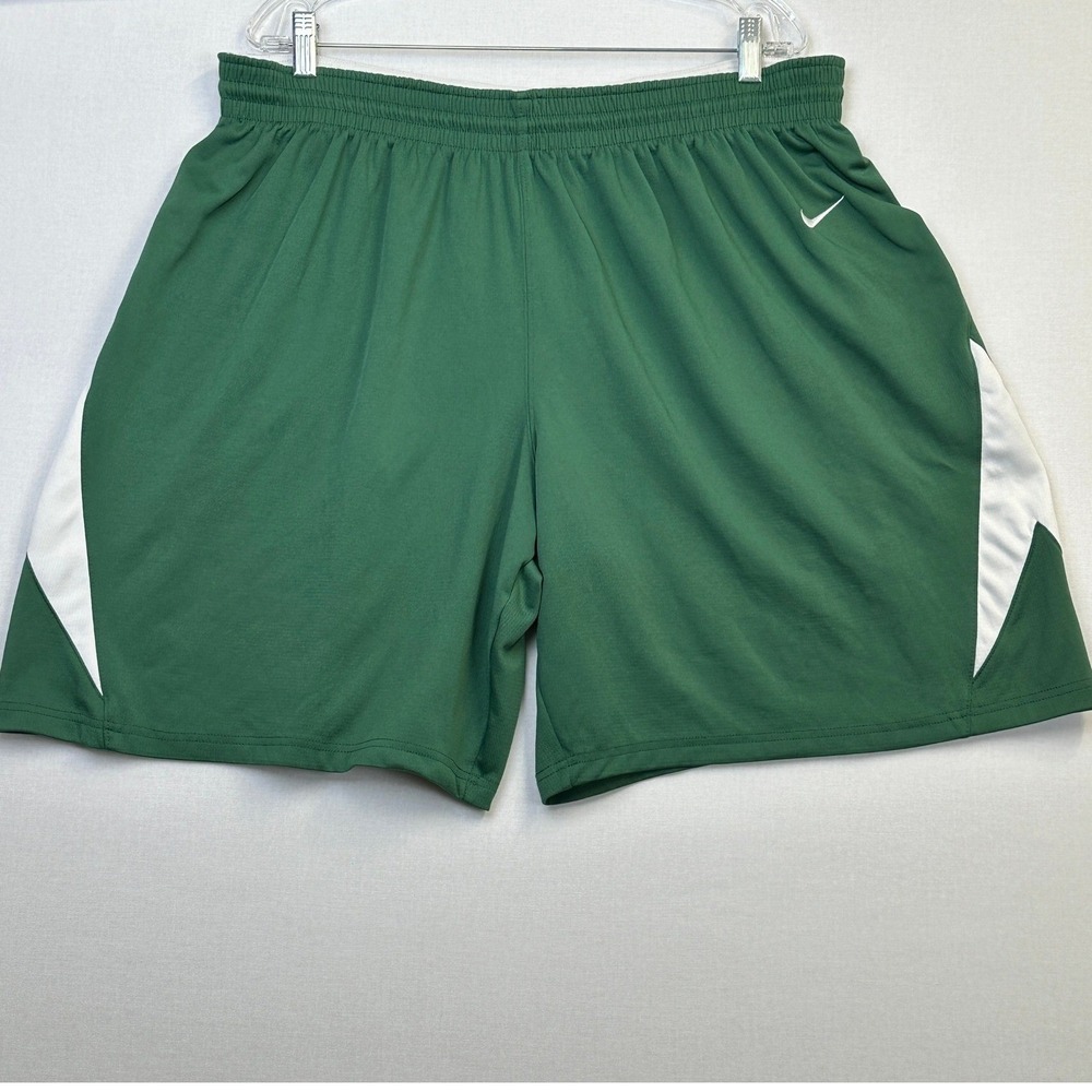 Nike Dri-FIT Athletic Basketball Shorts Green White Men XXL